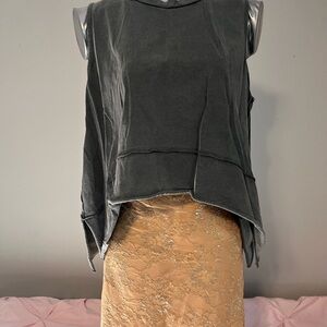 Sleeveless Gray Layered Crop Top - Women's